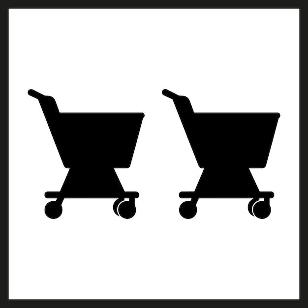 shopping carts black Silhouette vector