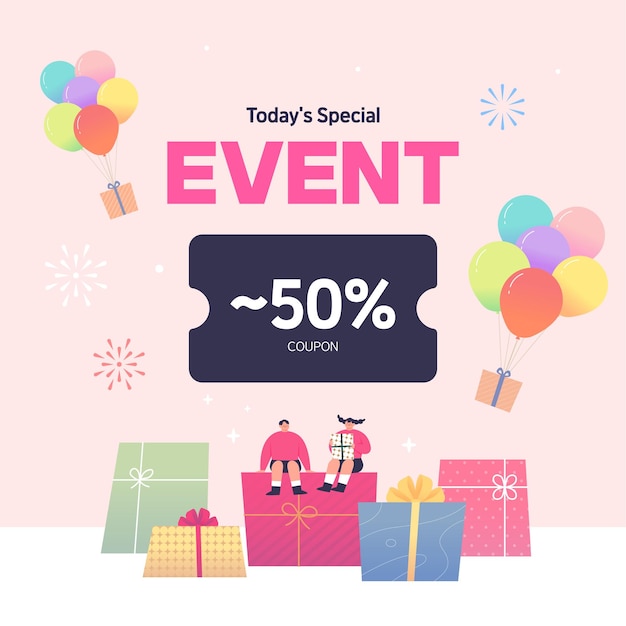 Vector shopping event illustration