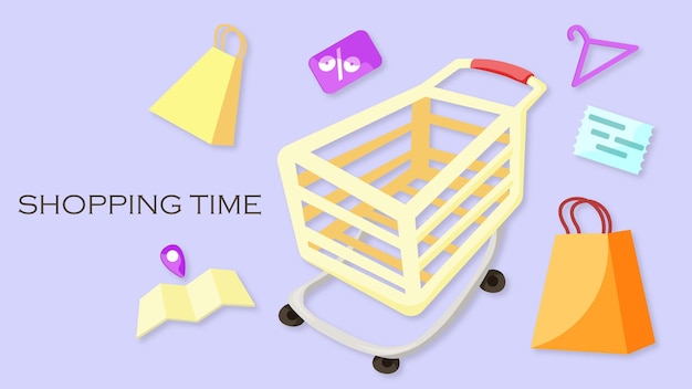 Vector shopping time icon