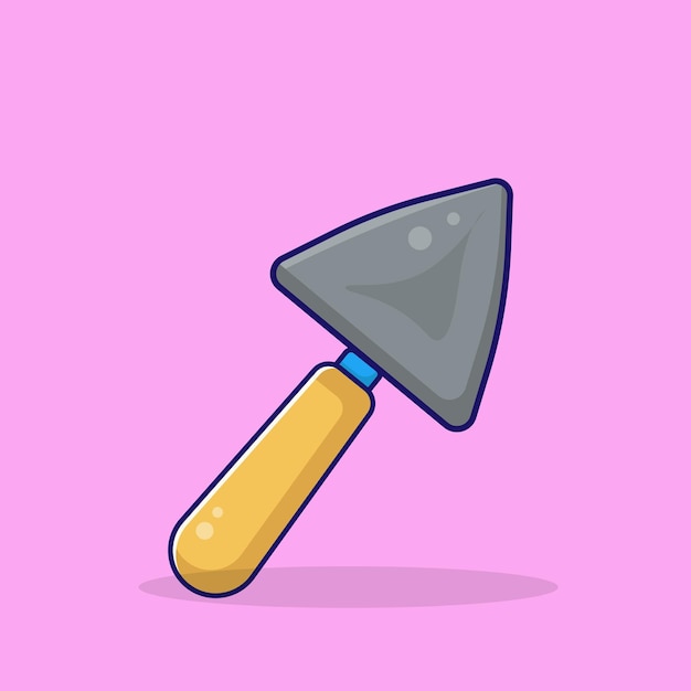 Vector shovel cartoon illustration building tools illustration icon