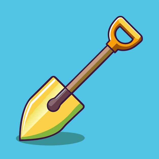 Vector shovel clipart cartoon style vector illustration