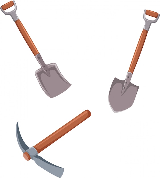 Vector shovel, digger, scoop. tools