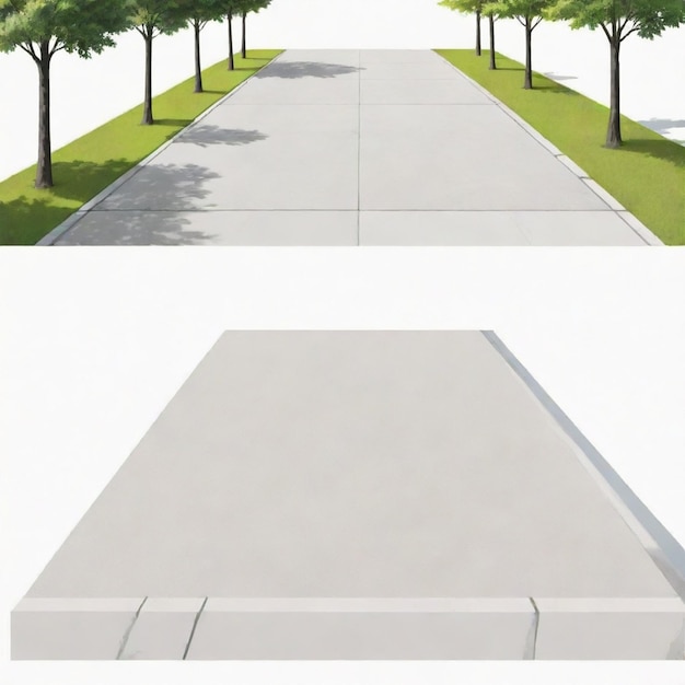 Vector sidewalk cartoon vector set white background isolated