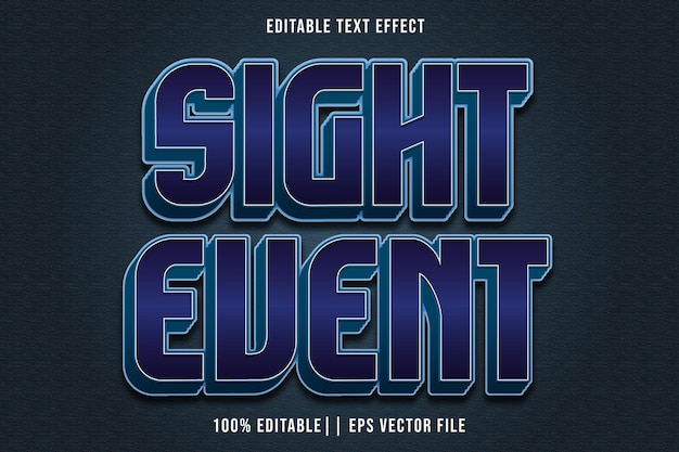 Sight Event Editable Text Effect 3D Gradient Style