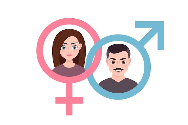 Vector signs of venus and mars vector illustration man and woman