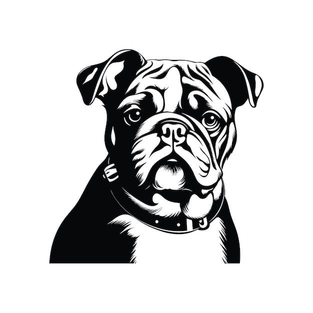 silhouette bulldog black bulldog vector design