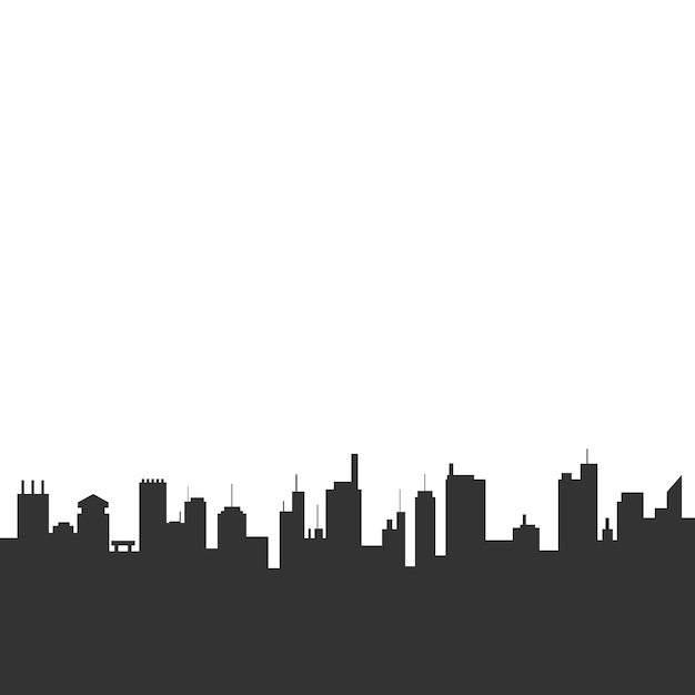 Vector silhouette of city building