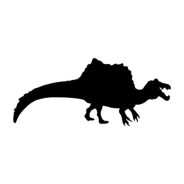 Silhouette illustration of a spinosaurus