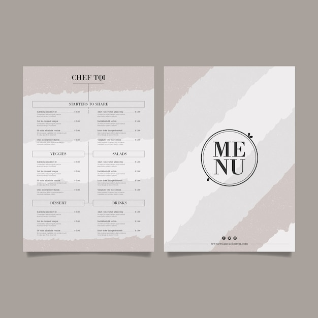 Vector silver healthy food restaurant menu