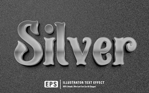 silver text effect - editable 