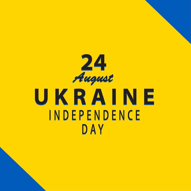 Simple 24 August Ukraine Independence day greetings with Yellow background