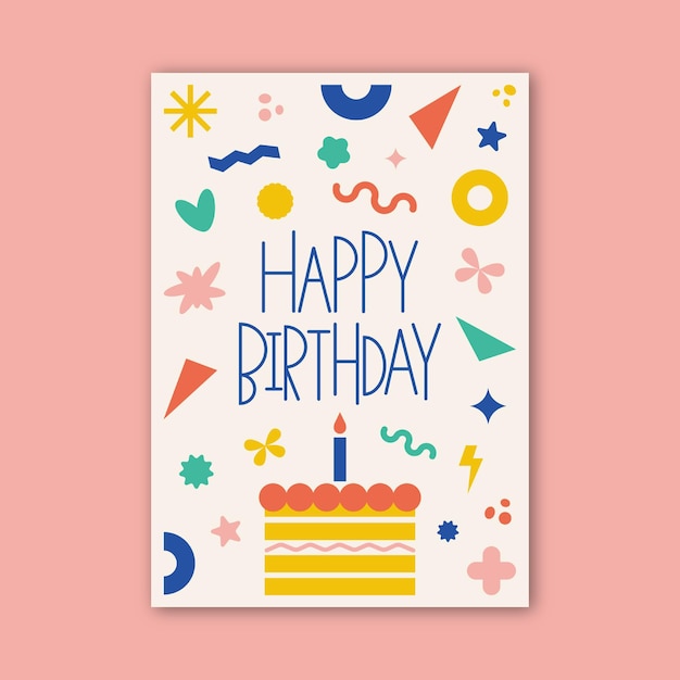 Vector simple birthday card design