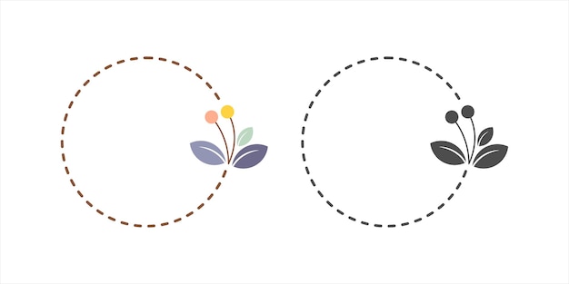 Simple circle frame or border with flower vector