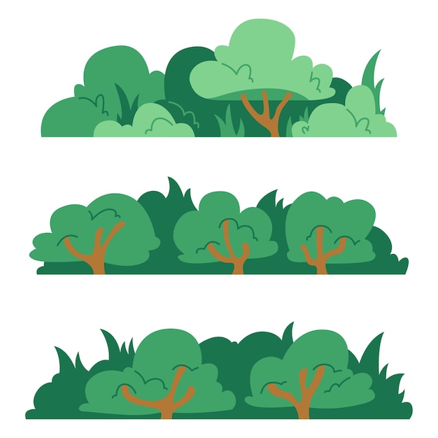 Vector simple clean and neat bush illustration