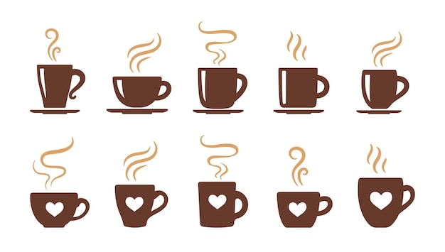 Simple coffee cup vector For the hot drink menu in the cafe