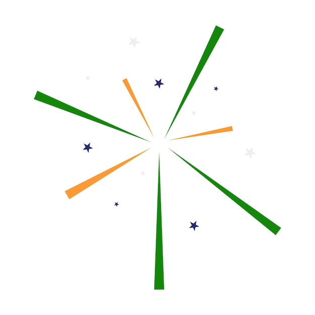 Simple firework in India flag style Vector Illustration