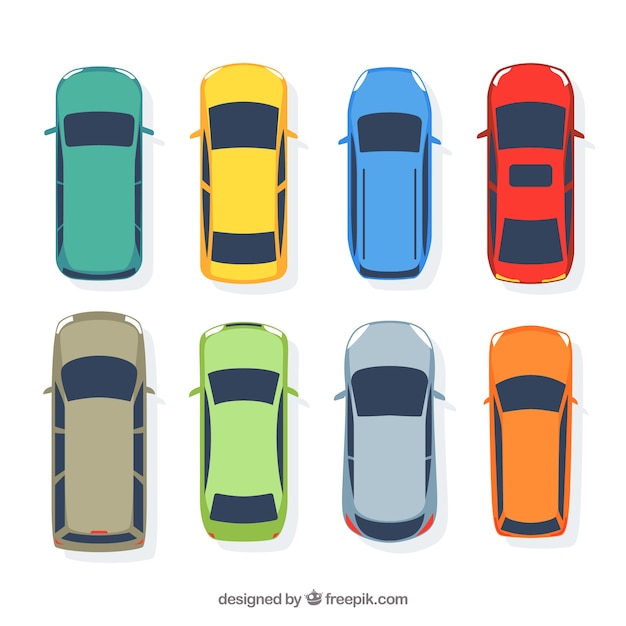 Vector simple flat car collection