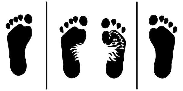 Vector simple icons of footprints