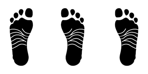 Vector simple icons of footprints