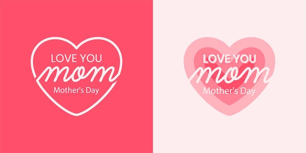 Simple love mom vector element symbol mothers day logo design