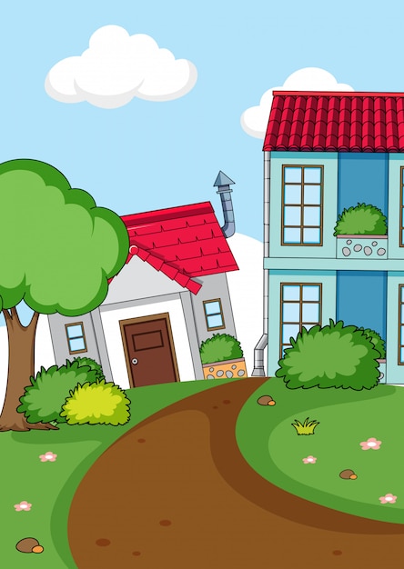 Simple rural house background