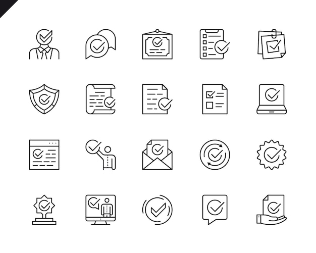 Simple Set of Approve Related Vector Line Icons.