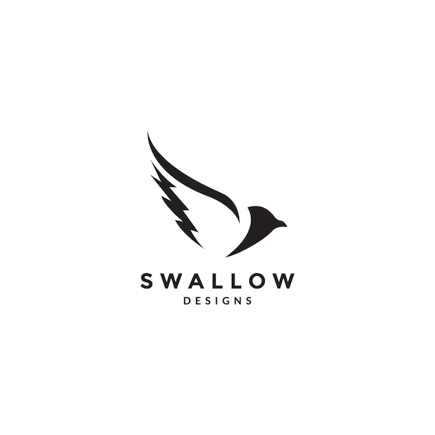 Simple shape bird swallow logo symbol icon vector graphic design illustration idea creative