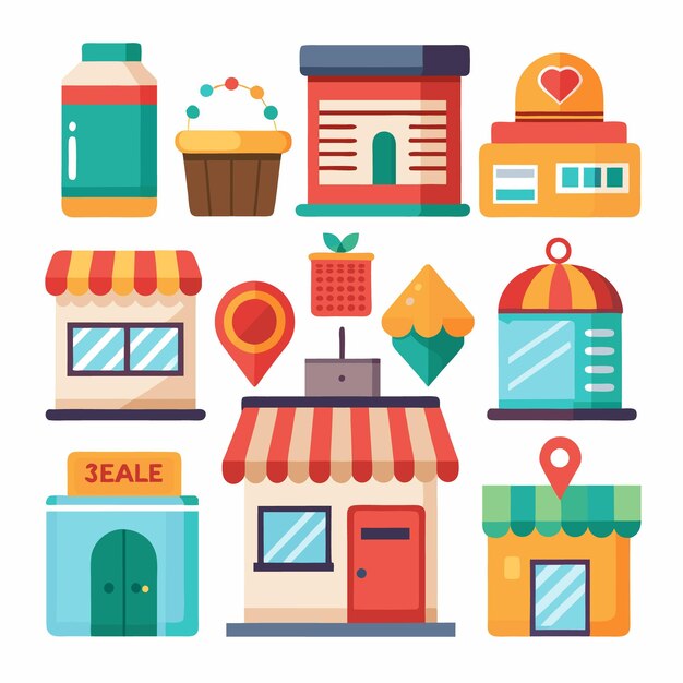 Vector simple shop design illustration