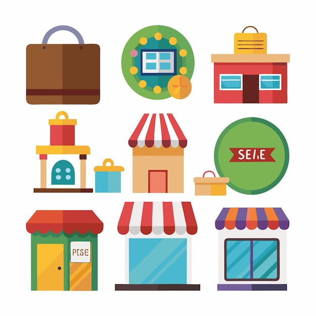 Vector simple shop design illustration