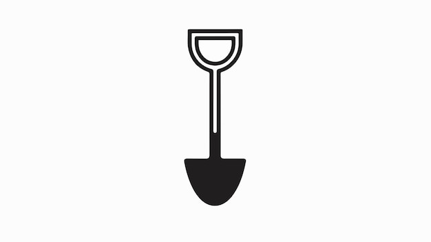 Vector simple shovel concept line icon illustration