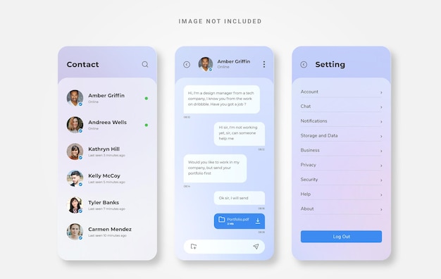 Simple UI design chat mobile app