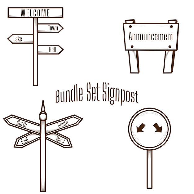 Vector simple and unique bundle set of directions package design