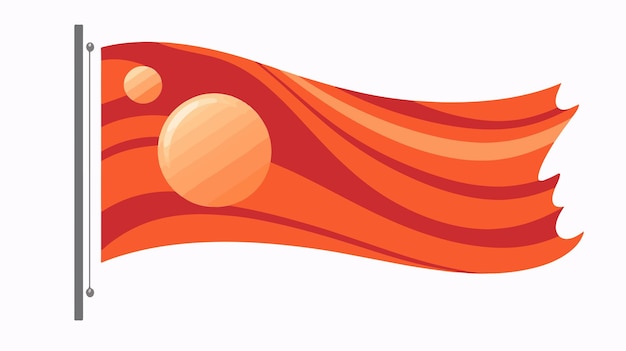 Vector simple vector illustration of planet landing flag icon