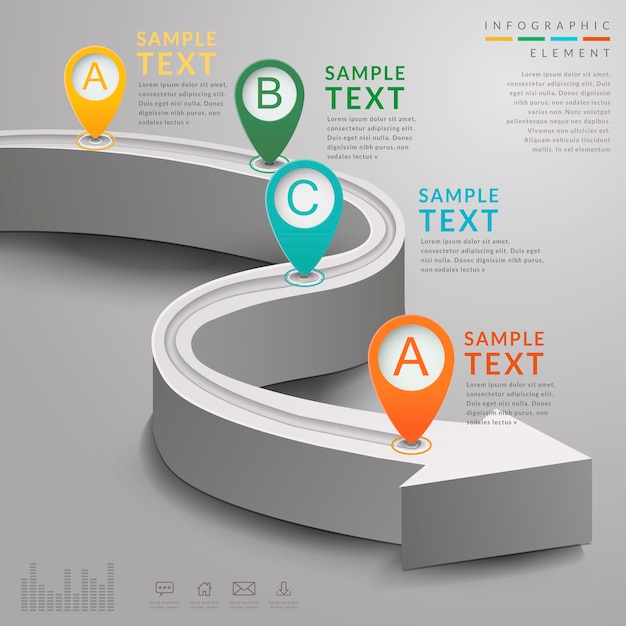 Simplicity infographic template design with extend road