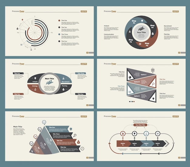 Six Business Slide Templates Set