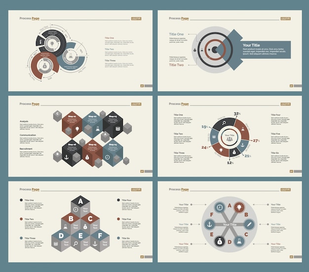 Six Teamwork Slide Templates Set