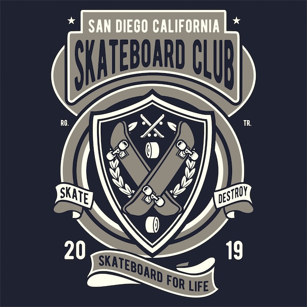 Vector skateboard club