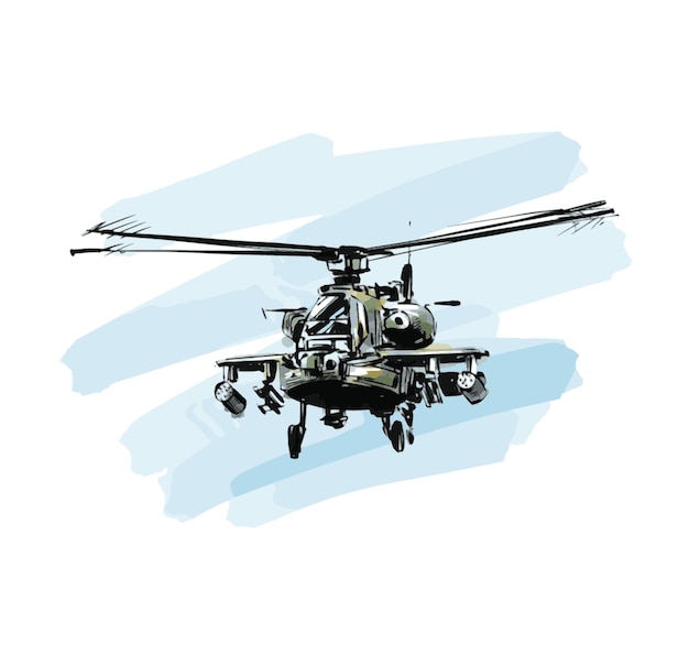 Sketch of military helicopter