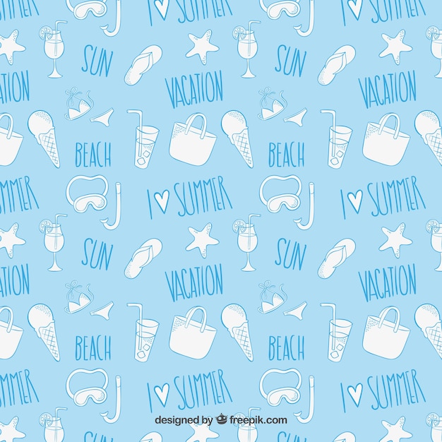 Vector sketchy summer pattern