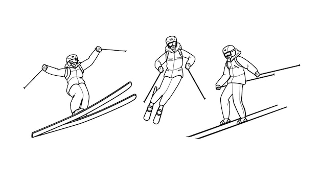 Skiing snow winter vector