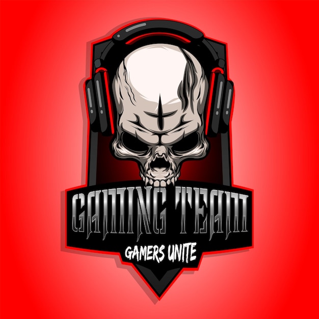 Skull gaming mascot logo