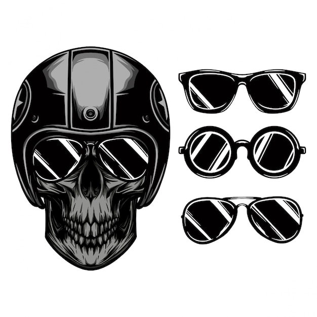 Vector skull rider sunglasses