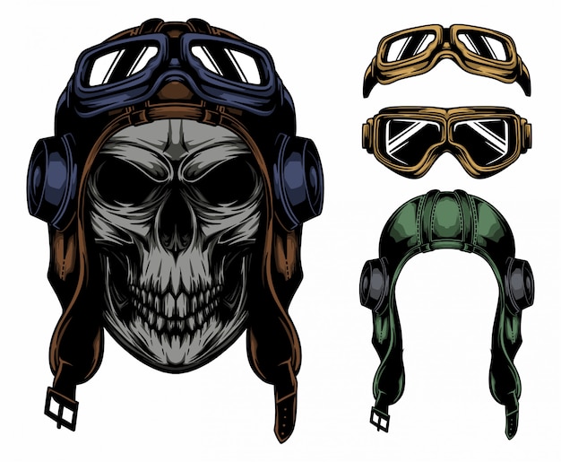 Skull vintage pilot