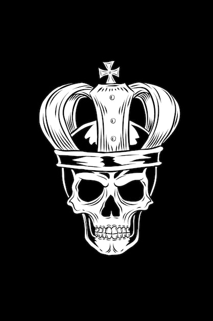 Skull with crown vector illustration