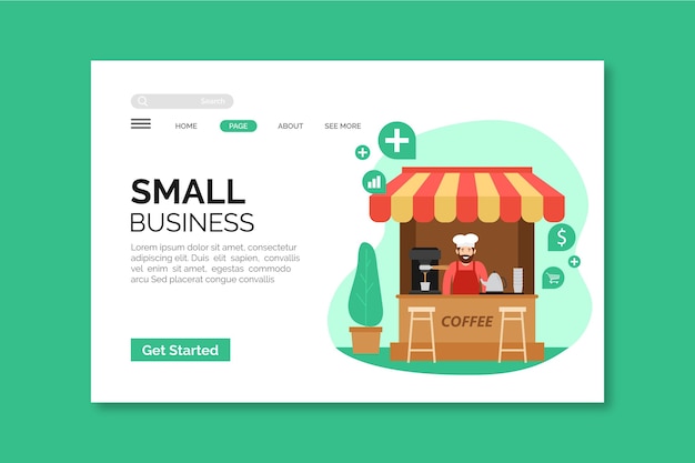 Vector small business landing page