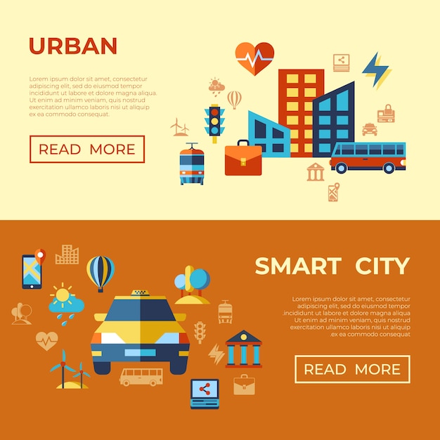 Smart city icons collection