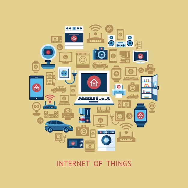 Vector smart internet of things infographic concept objects icon collection