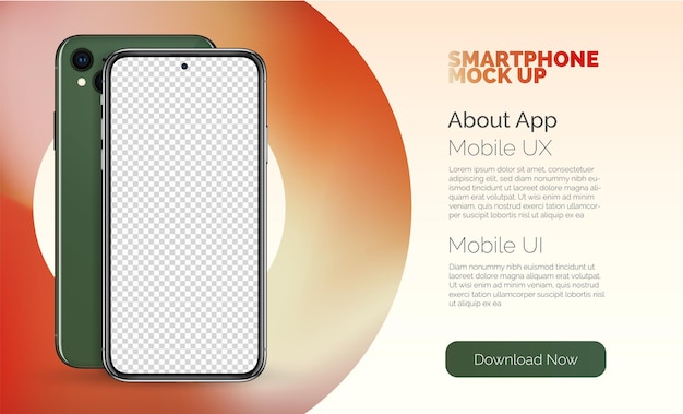 Vector smart phone mock up template for infographics technology presentation or ui ux design interface smartphone frame with blank display realistic cell phone in circle mockup smartphone blank screen