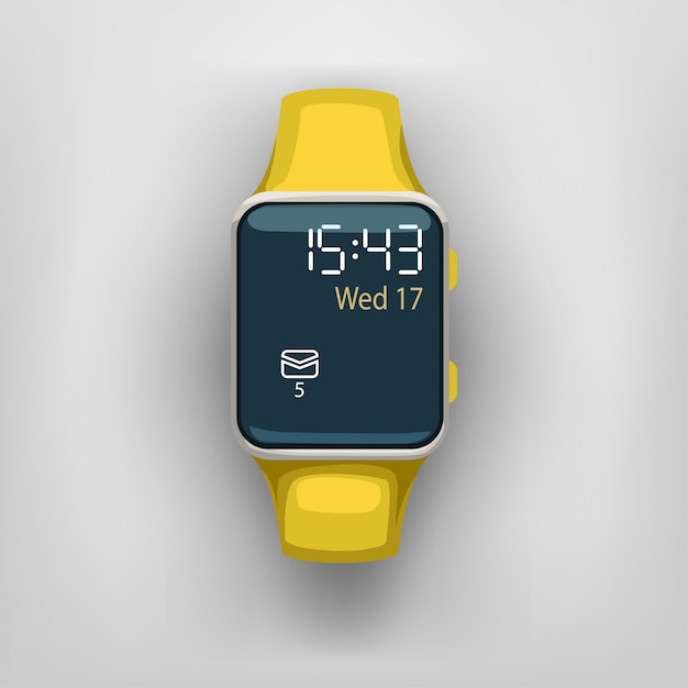 Vector smart watch on grey background