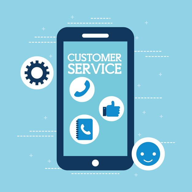 Vector smartphone app digital online customer service